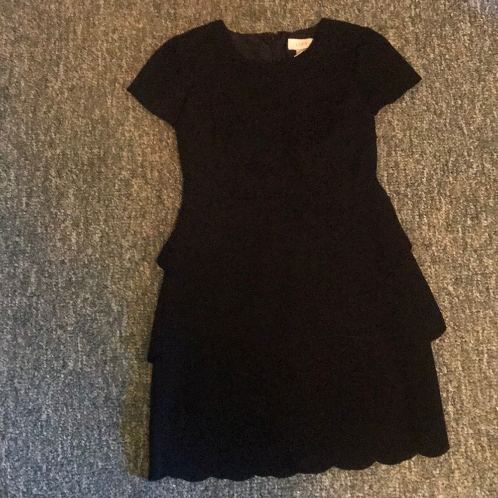 Scalloped little black dress